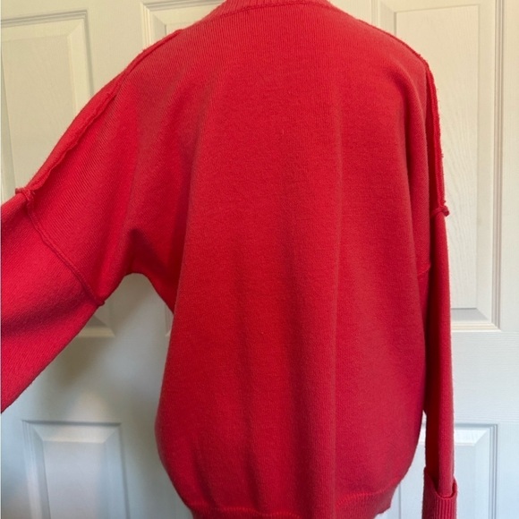 Abela V neck sweater cuffed sleeves, soft material,winter size Small Coral - Picture 4 of 13